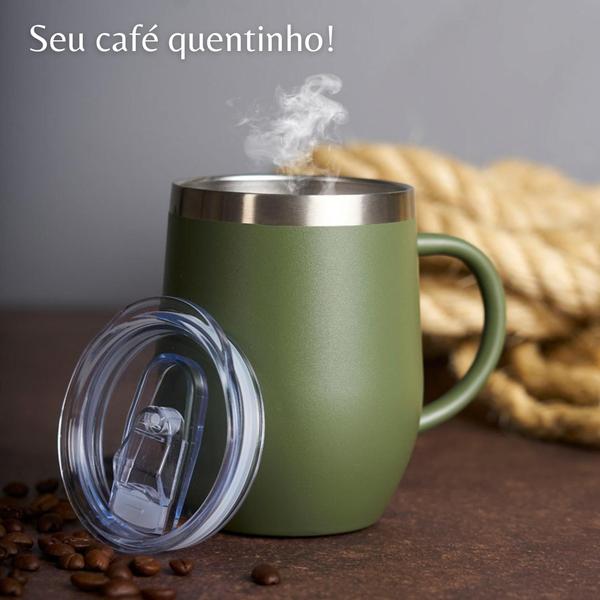 Imagem de Caneca Térmica Inox com tampa 350ml Anti Vazamento Quente E Frio