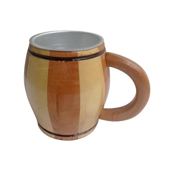 Imagem de Caneca Térmica Madeira Mescla Preta 1000ml