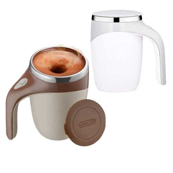 Imagem de Caneca Térmica Misturadora Automática Com Agitação Á Pilhas Em Inox - 380ml