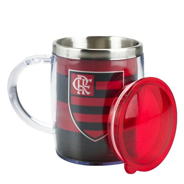 Imagem de Caneca Térmica Oficial com Tampa Time Flamengo + 1 Mochila Saco