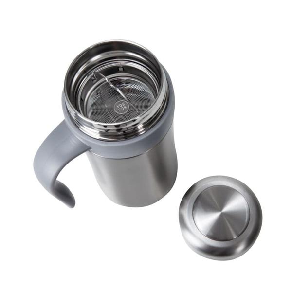 Imagem de Caneca Térmica Prata de Inox Com Infusor 600ml - Sem Resina