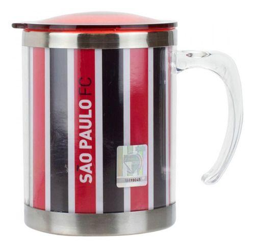 Imagem de Caneca Térmica Santos Fc Oficial Time Inox Com Tampa 450ml