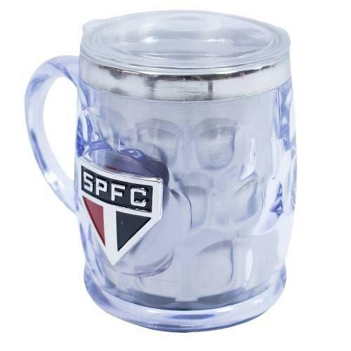 Imagem de Caneca Térmica Transparente Brasão Metal 500Ml São Paulo