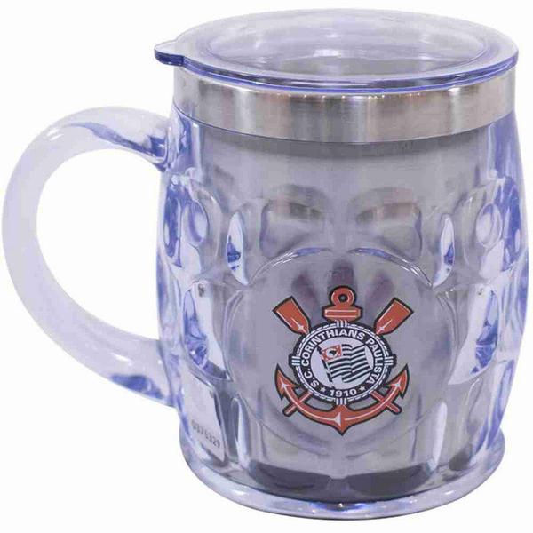 Imagem de Caneca Térmica Transparente Com Tampa 500ml - Corinthians