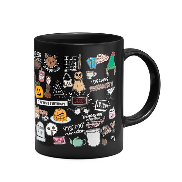 Caneca The Office Icons Moments - Preta - JPS INFO Imagem de Caneca The Office Icons Moments - Preta