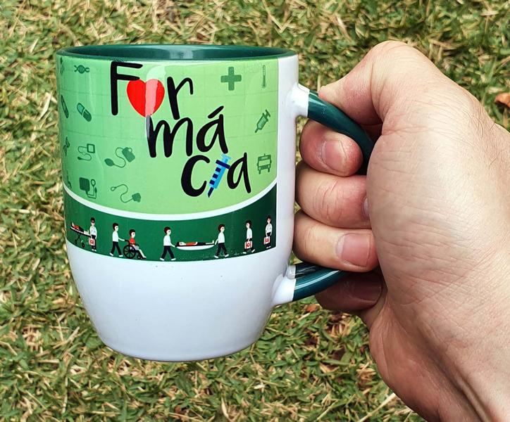 Caneca Verde Escuro Personalizado Carreira Farmácia - GMH Prod. Serv. e Repr. Imagem de Caneca Verde Escuro Personalizado Carreira Farmácia