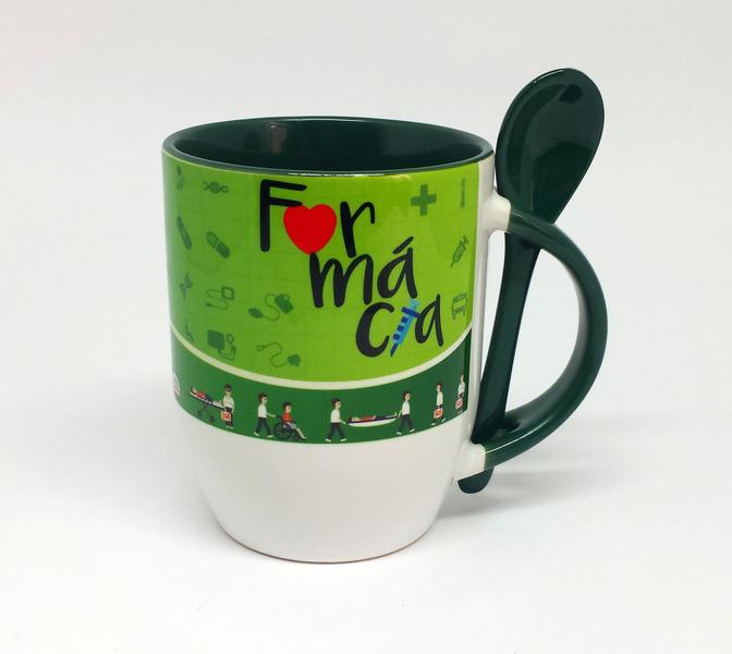 Caneca Verde Escuro Personalizado Carreira Farmácia - GMH Prod. Serv. e Repr. Imagem de Caneca Verde Escuro Personalizado Carreira Farmácia
