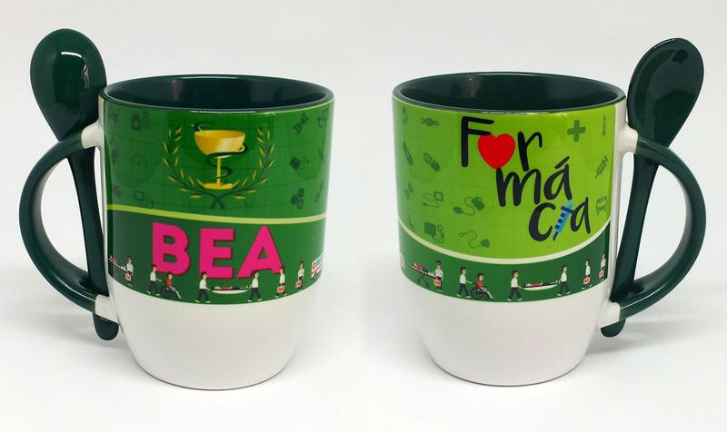 Caneca Verde Escuro Personalizado Carreira Farmácia - GMH Prod. Serv. e Repr. Imagem de Caneca Verde Escuro Personalizado Carreira Farmácia