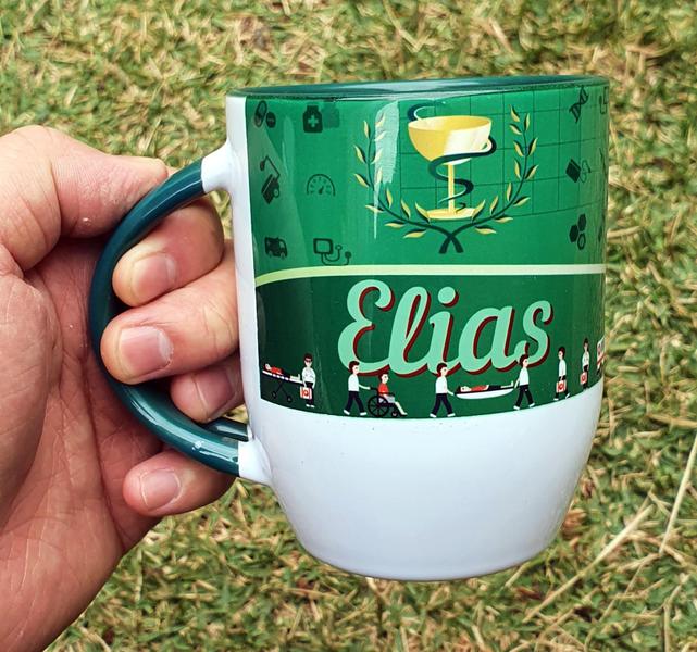 Caneca Verde Escuro Personalizado Carreira Farmácia - GMH Prod. Serv. e Repr. Imagem de Caneca Verde Escuro Personalizado Carreira Farmácia