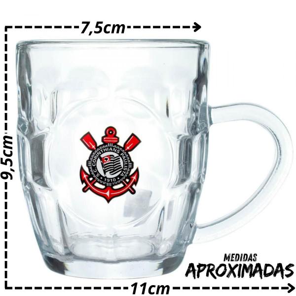 Imagem de Caneca Vidro 310ml Com Abridor Chinelo Corinthians Ref.: G003A-1-B