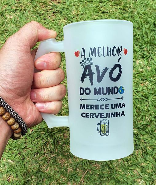 Imagem de Caneca Vidro A Melhor Avó do Mundo Merece uma Cervejinha