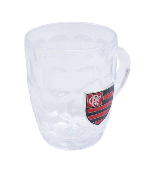 Imagem de Caneca Vidro Brasão Metal 400ml - Flamengo