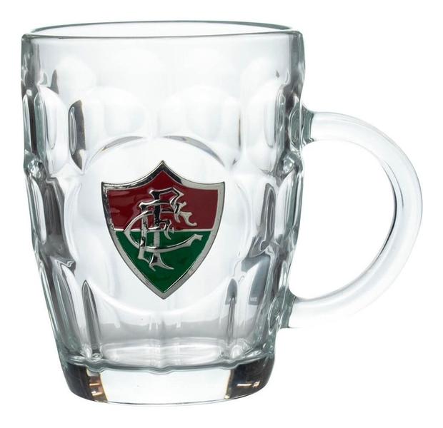 Imagem de Caneca Vidro Brasão Metal 400ml - Fluminense