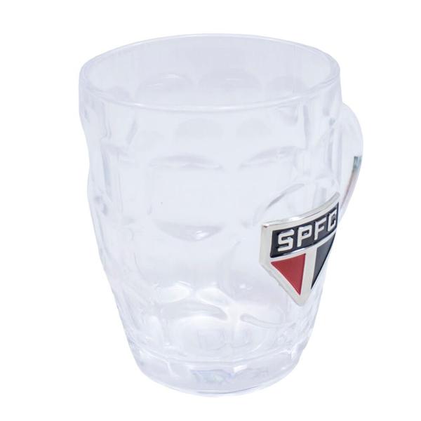 Imagem de Caneca Vidro Brasão Metal 400ml - São Paulo