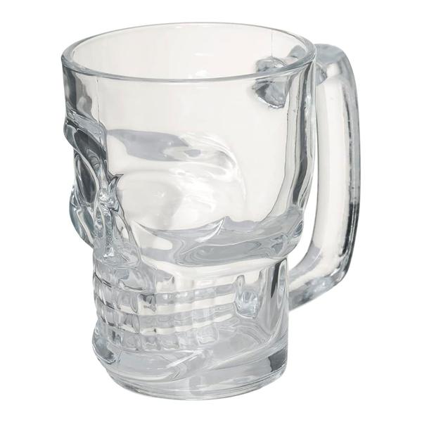 Imagem de Caneca Vidro Caveira 370ml Cerveja Chopp Copo Rock