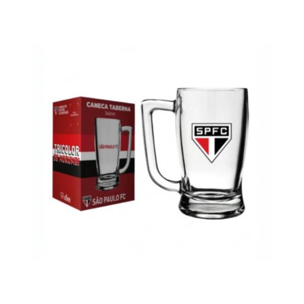 Imagem de Caneca Vidro Cerveja Chopp São Paulo 340 ml + Toalha Time Oficial