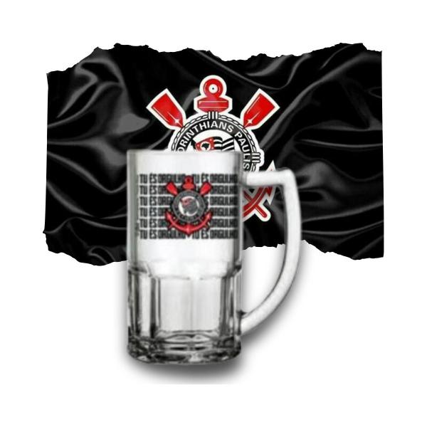 Imagem de Caneca Vidro Cerveja Chopp Taberna Corinthians Time do Coração Oficial 340 ml