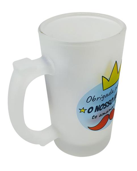 Imagem de Caneca Vidro Cerveja Obrigada Por Ser o Nosso Herói Papai