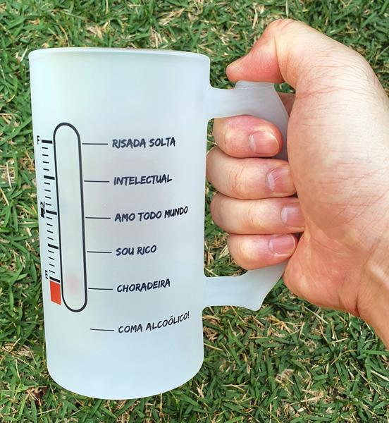 Imagem de Caneca Vidro Chopp Cerveja Personalizada Jateada Petra