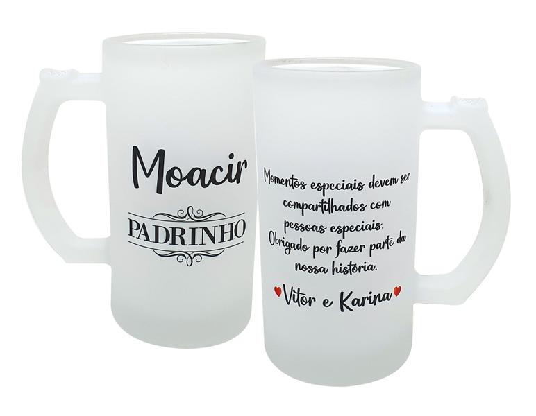 Imagem de Caneca Vidro Chopp Personalizado Noivos Padrinhos Casamento