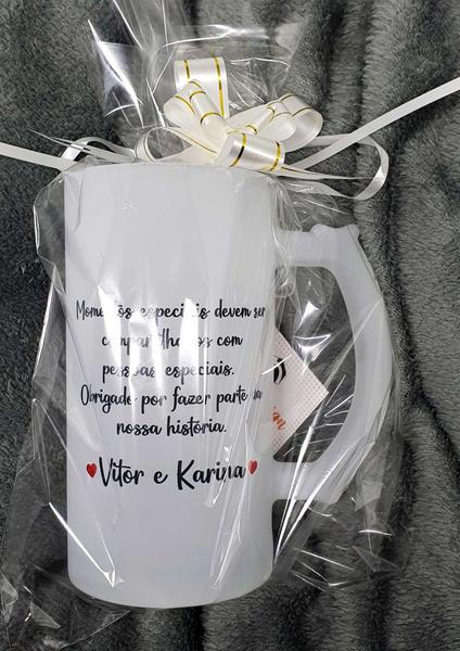 Imagem de Caneca Vidro Chopp Personalizado Noivos Padrinhos Casamento