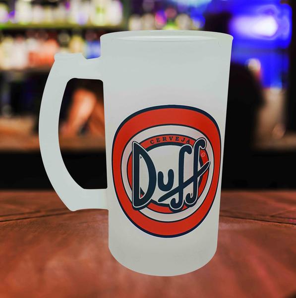 Imagem de Caneca Vidro Jateado Chopp Cerveja Duff Homer Simpsons