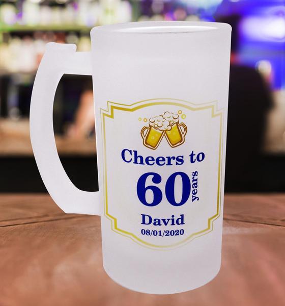 Imagem de Caneca Vidro Jateado Chopp Cerveja Personalizado Cheers