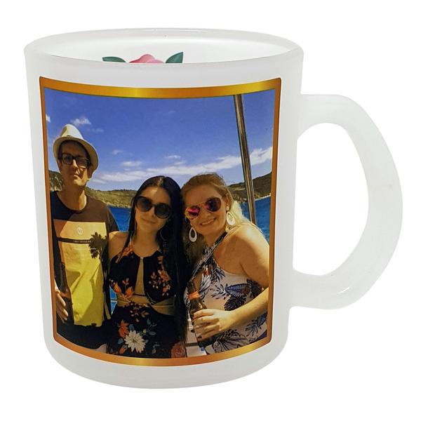 Imagem de Caneca Vidro Jateado Floral Flores Amiga, Filha, Mãe, Avó