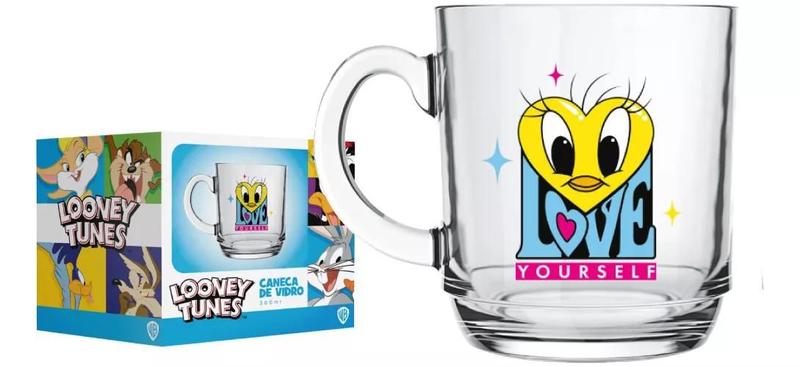 Imagem de Caneca Vidro Piu Piu Looney Tunes 300ml