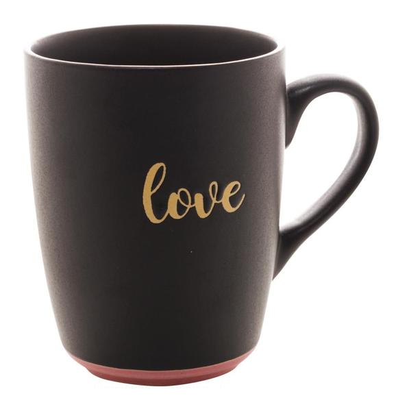 Imagem de Caneca Wolff Love de Ceramica Preto Matt Rosa 340ml