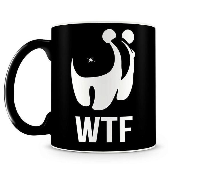 Imagem de Caneca WTF GEEK What The F - 350ML Black