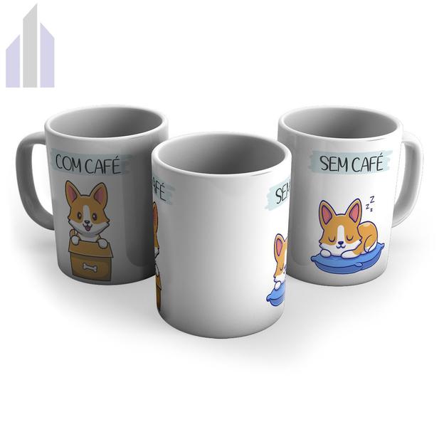 Caneca Xícara Branca Divertida Com Café Sem Café Animais 350 - Live! Imagem de Caneca Xícara Branca Divertida Com Café Sem Café Animais 350