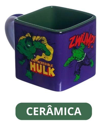 Imagem de Caneca Xícara Cubo Hulk 300ml Presente Geek Café Quadrada