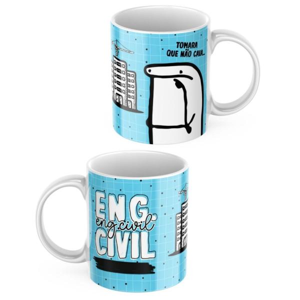 Imagem de Caneca Xicara de Café ou Chá de Porcelana Personalizada Profissões Engenaharia Civil Divertida Engraçada para Presente C