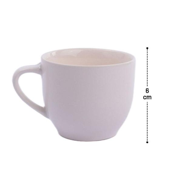 Imagem de Caneca xícara de porcelana 95ml lisa café e chá utilidades casa