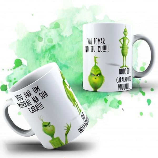 Imagem de Caneca Xícara Grinch Vou Dar Um Murrão Na Sua Cara Personalizada - MEGA OFERTA!