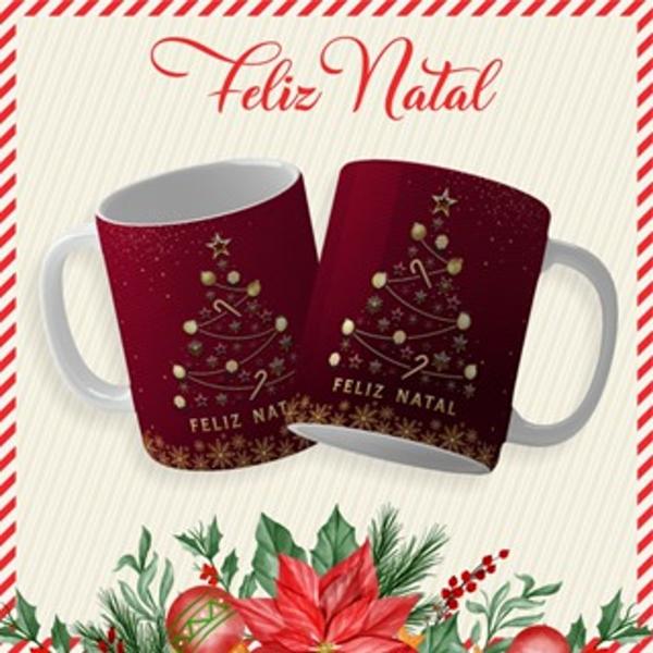 Imagem de Caneca Xícara Personalizada Feliz Natal Natalino Papai Noel Presente Certo - MEGA OFERTA!