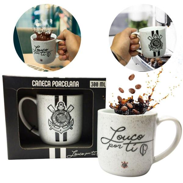 Caneca Xicara Porcelana Branca Premium Urban 300Ml Café - Brasfoot Imagem de Caneca Xicara Porcelana Branca Premium Urban 300Ml Café