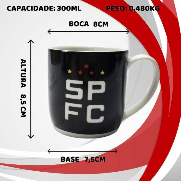 Imagem de Caneca Xicara Porcelana Premium 300Ml Café Tricolor São