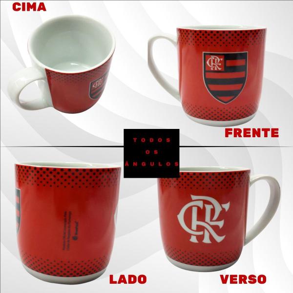 Imagem de Caneca Xicara Porcelana Vermelha Premium 300ml Café Sigla CRF Time Flamengo Oficial