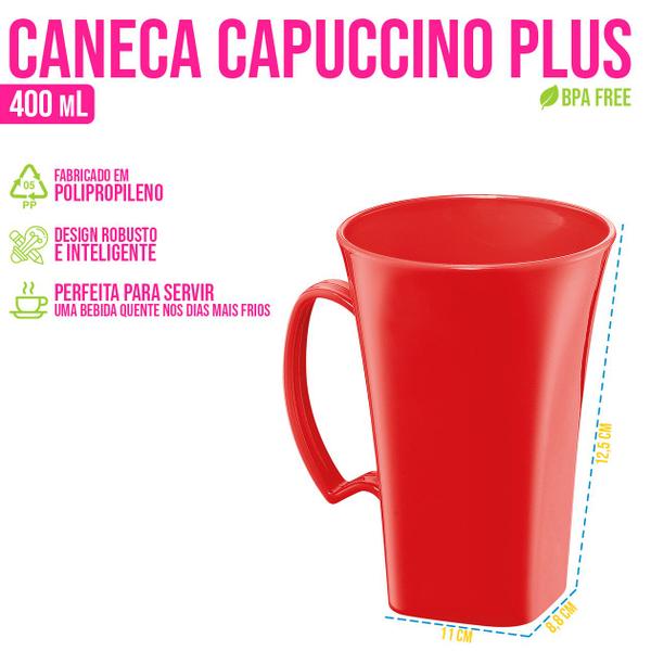 Imagem de Canecas Copo 400 ml Café Água Cerveja Alça Unidade Plástico