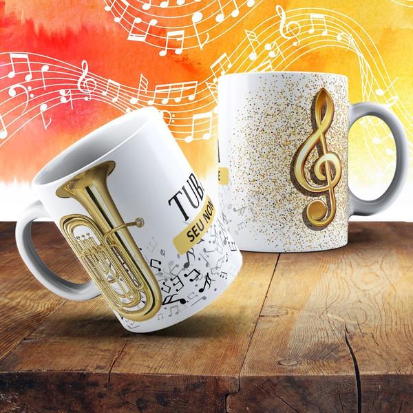 Imagem de Canecas de Porcelana Personalizadas Instrumentos Musicais