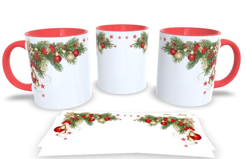 Imagem de Canecas Vermelha de Porcelana Personalizadas  Arvore de Natal