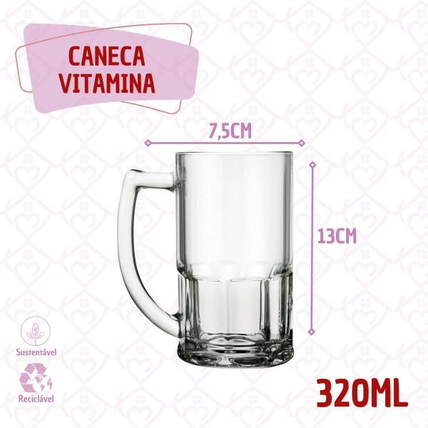 Imagem de Canecas Vidro 320 ML Linha Vitamina P/ Drinks Cerveja - 12 UN