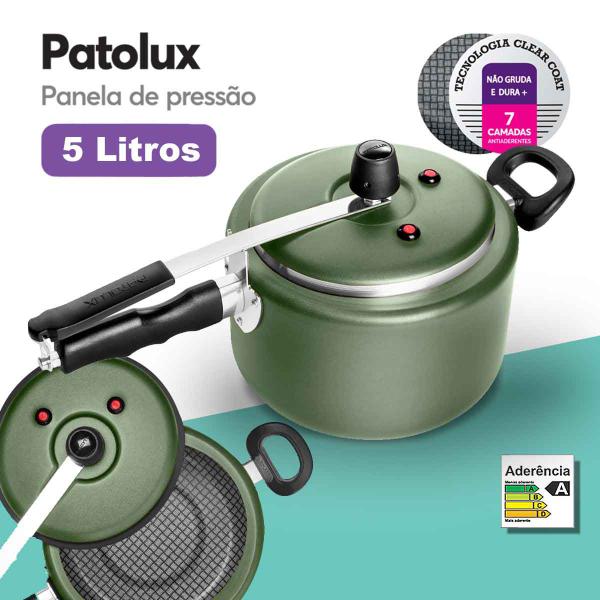 Caneco Quadrado Antiaderente + Panela De Pressão 5,0L Patolux Imagem de Caneco Quadrado Antiaderente + Panela De Pressão 5,0L Patolux