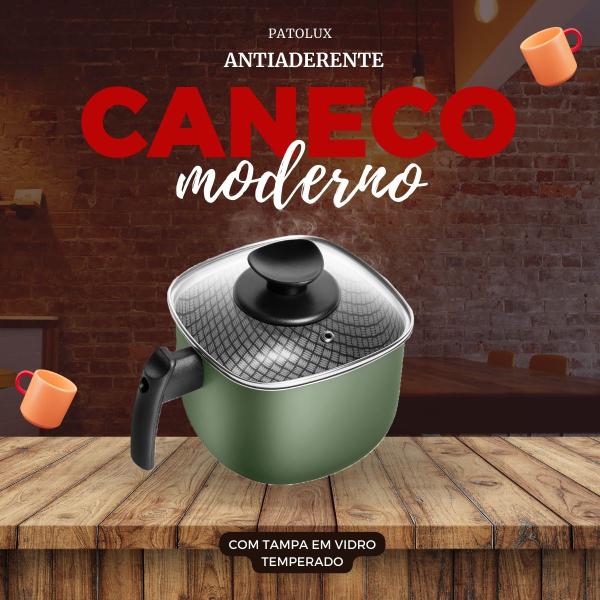 Imagem de Caneco Quadrado Antiaderente + Panela De Pressão Verde 5,0L Patolux