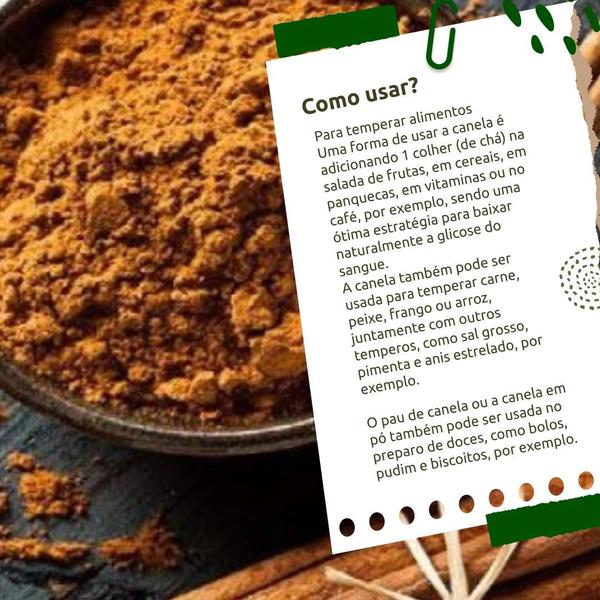 Imagem de Canela Em Pó 500g Raiz e Sabor Temperos Naturais