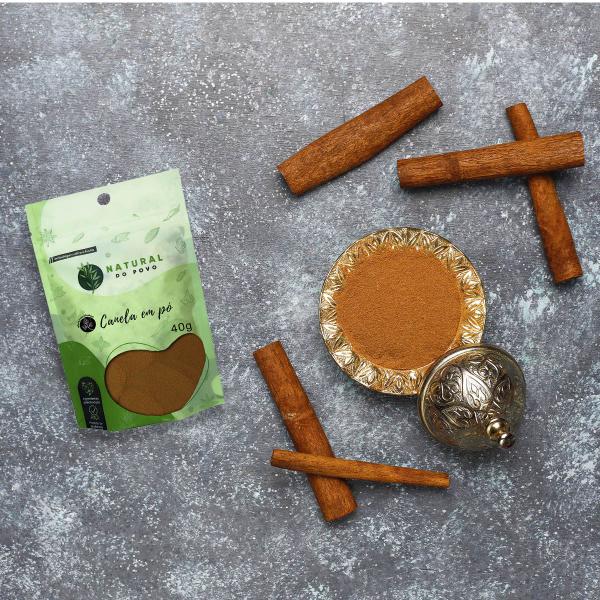 Canela em Pó Pote com Dosador Kit 4 Ingredientes Selecionados 40g Pouch - Natural do Povo Imagem de Canela em Pó Pote com Dosador Kit 4 Ingredientes Selecionados 40g Pouch