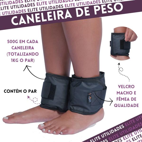 Caneleira 500g Preto Par - Flex Mouve Imagem de Caneleira 500g Preto Par