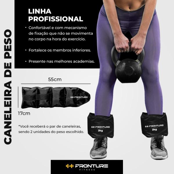 Caneleira de Peso 2KG PAR Tornozeleira Profissional Academia Musculaçao Ginastica Exercicios Treino em Casa - FRONTURE FITNESS Imagem de Caneleira de Peso 2KG PAR Tornozeleira Profissional Academia Musculaçao Ginastica Exercicios Treino em Casa